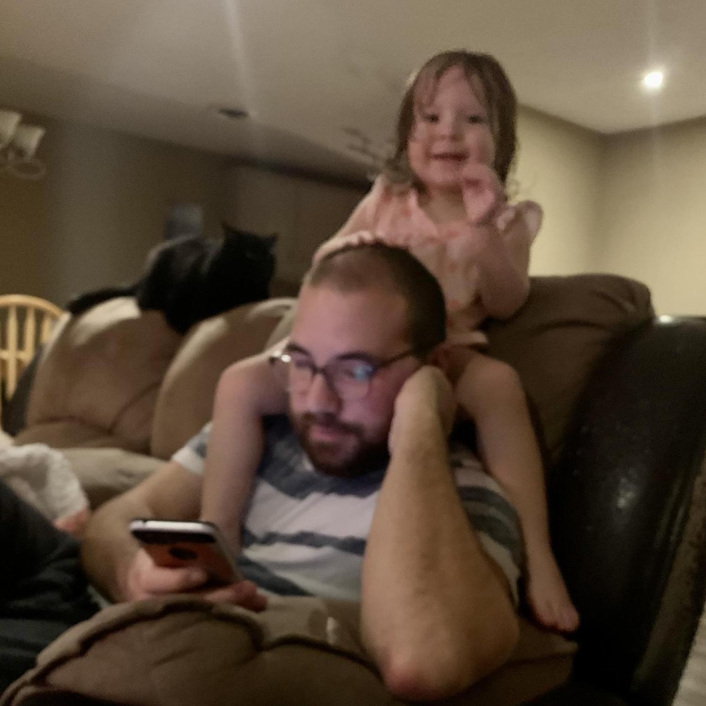 Corinne captured this parenting moment lol.