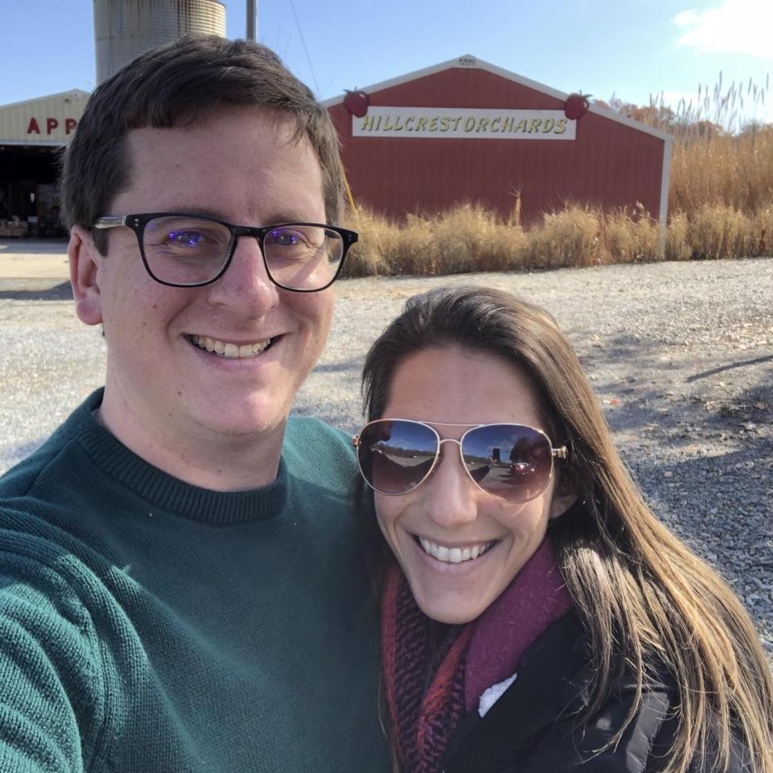 Elijay, GA . Sam HAD to pick an apple while we were there.  So here we are at an apple orchard. We didn't get to pick apples lol but we got some yummy cider!