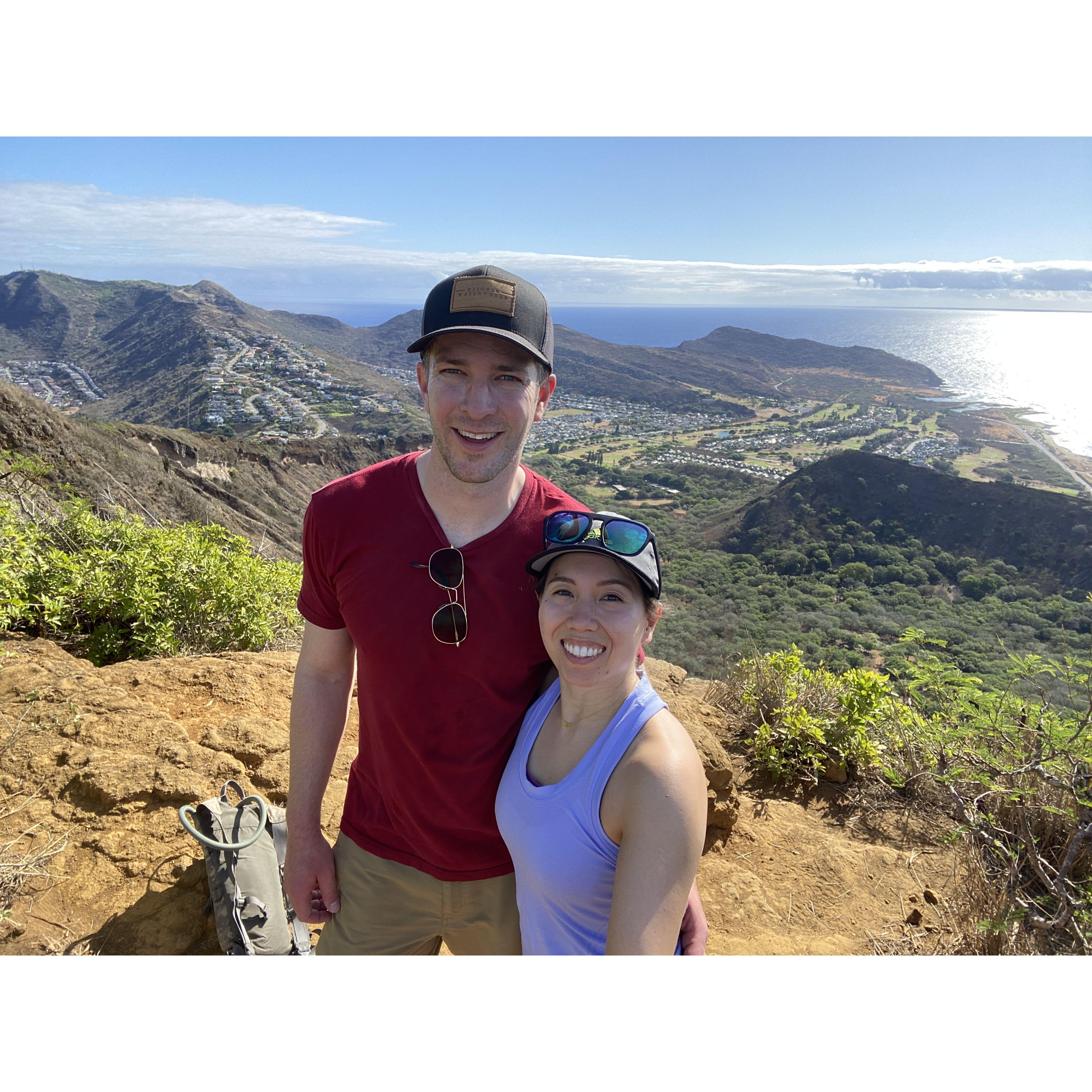 Hiking up Koko crater in Oahu, HI