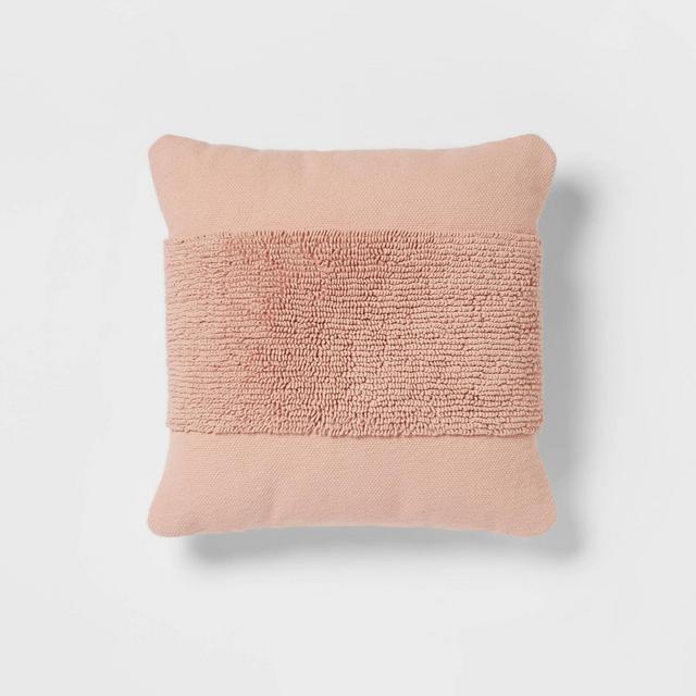 Modern Tufted Square Throw Pillow Blush - Project 62™