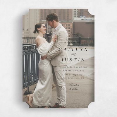 Black Ticket Wedding Invitation - Rosamund Photo