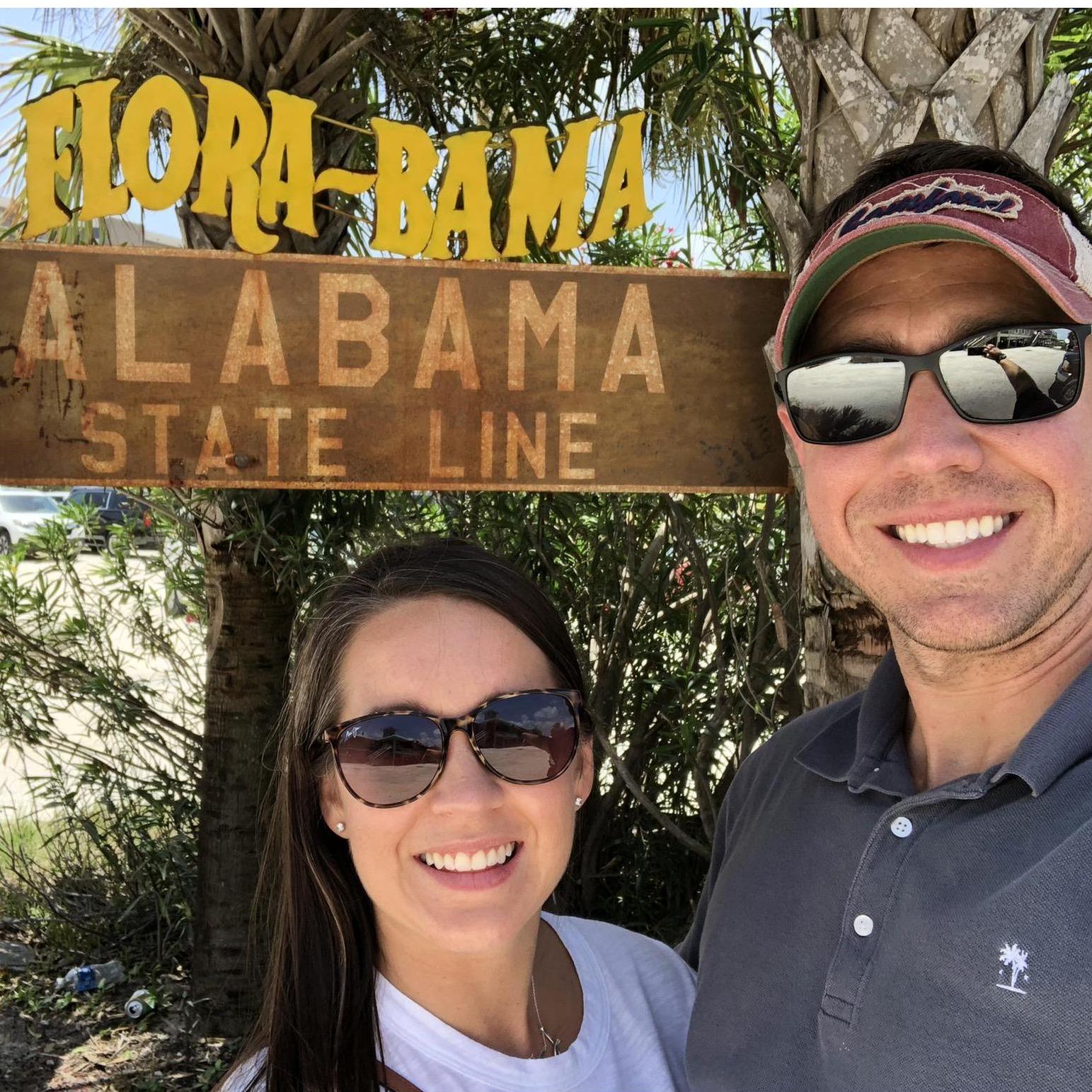 Always stay on the Alabama side!