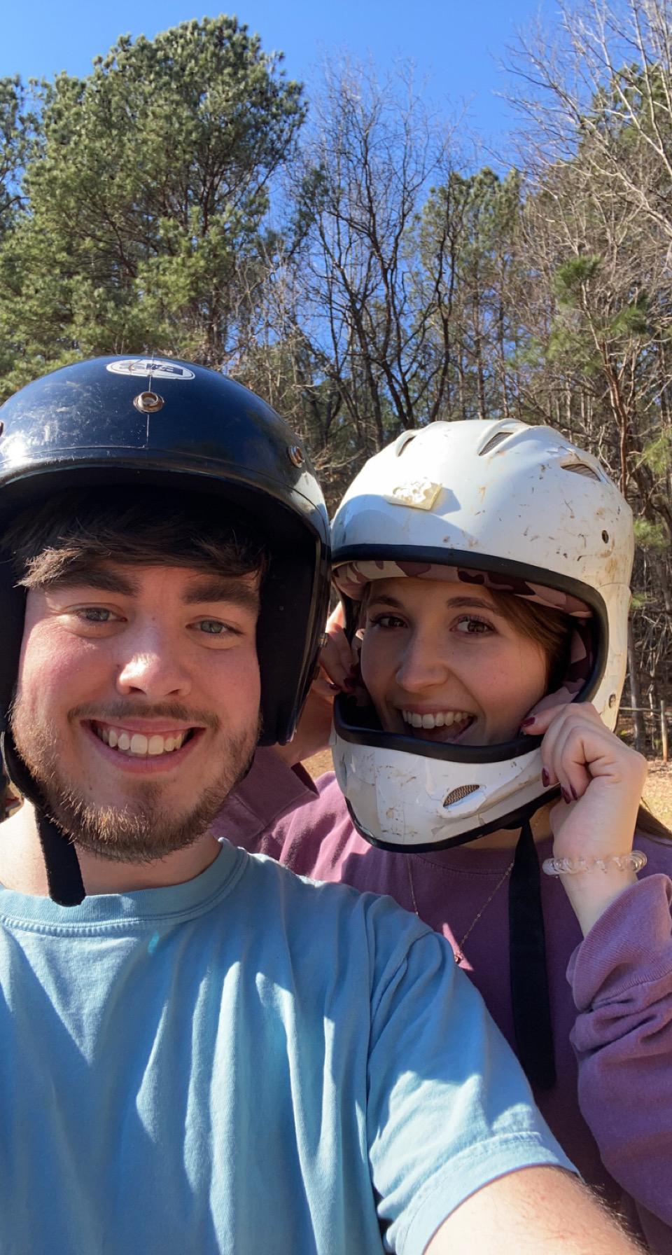 Caroline's first Willingham family cabin weekend. Safety first!