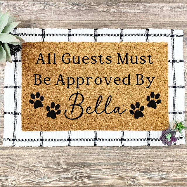 Personalized Dog Doormat: "Approved By" Custom Pet Welcome Mat