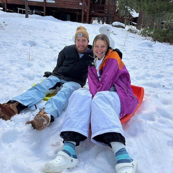 Celebrating Tess's dad's 60th birthday in Tahoe. Right before this photo, Jaret had asked for Tess's parents' permission to marry this weekend.