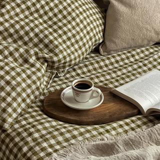 Gingham Linen Flat Sheet