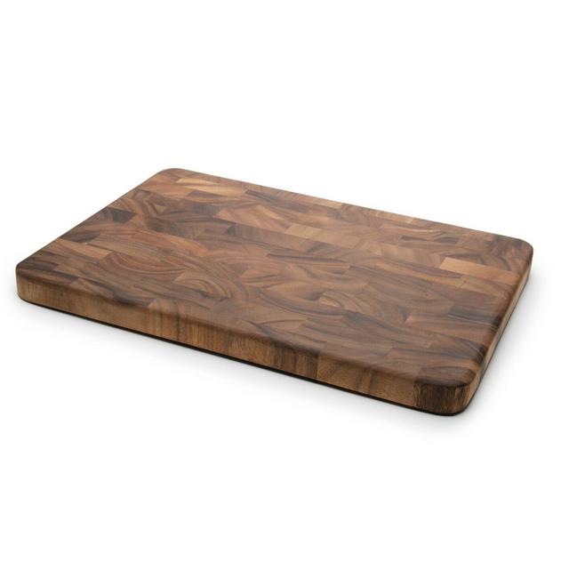 Gourmet Acacia Wood End Grain Prep Station Cutting Board