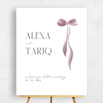 Dusty Rose, Pink Wedding Sign - Brienno Portrait