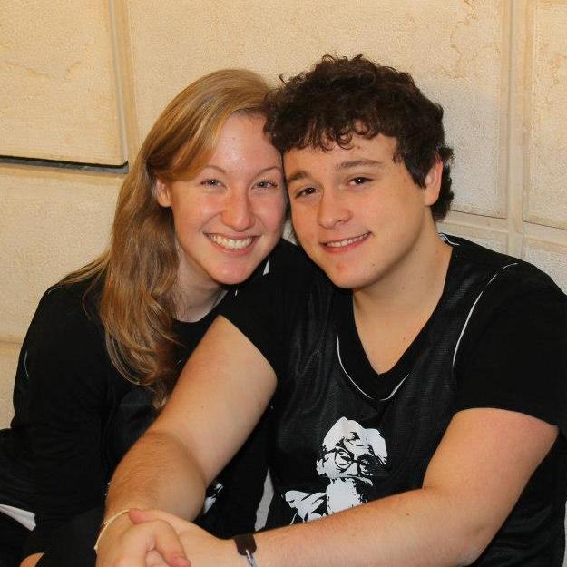 Carly and Max in high school, during a color war, being predictably inseparable. They had a cliquey problem back then.