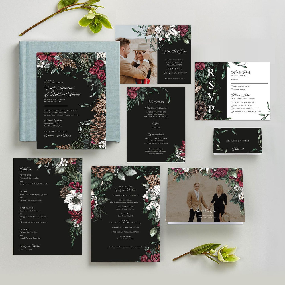 Poconos | Charcoal | Zola Wedding Enclosure Cards