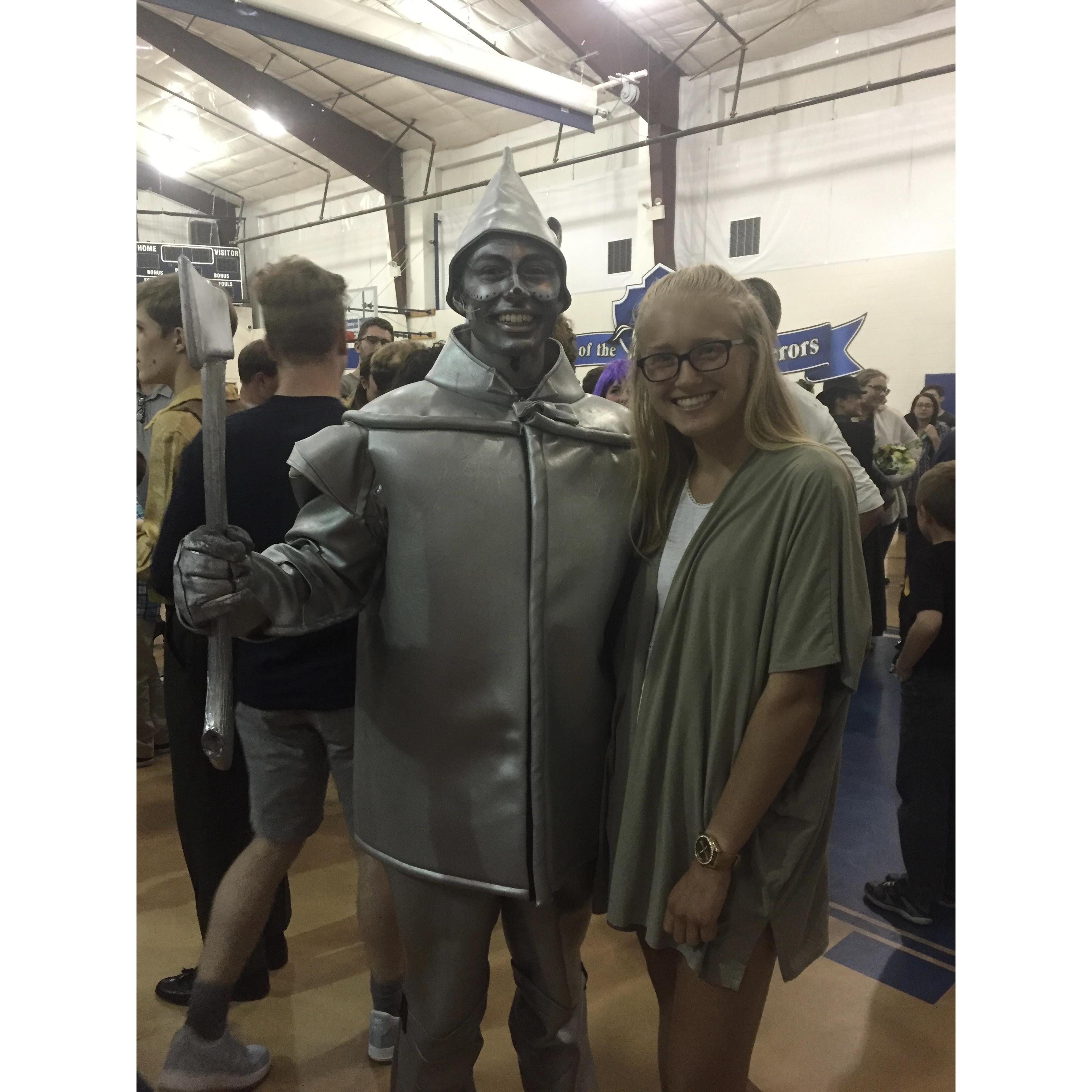 Drew playing the Tin Man in the Wizard of Oz