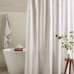 European Linen Shower Curtain | Quince in Light Grey
