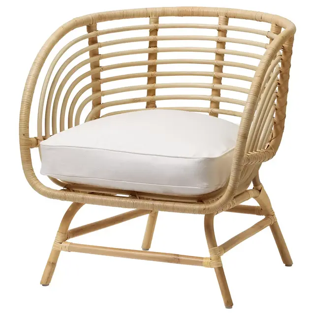 BUSKBOArmchair, rattan/Djupvik white