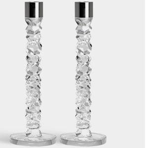 Carat - Carat Candlestick Silver Large - Set of 2