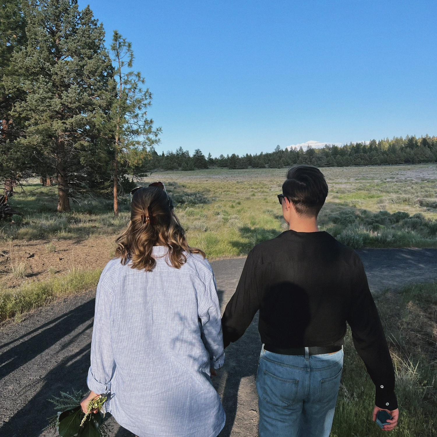 Moments after David popped the question at Riley Ranch Nature Reserve in Bend on May 28, 2023.
