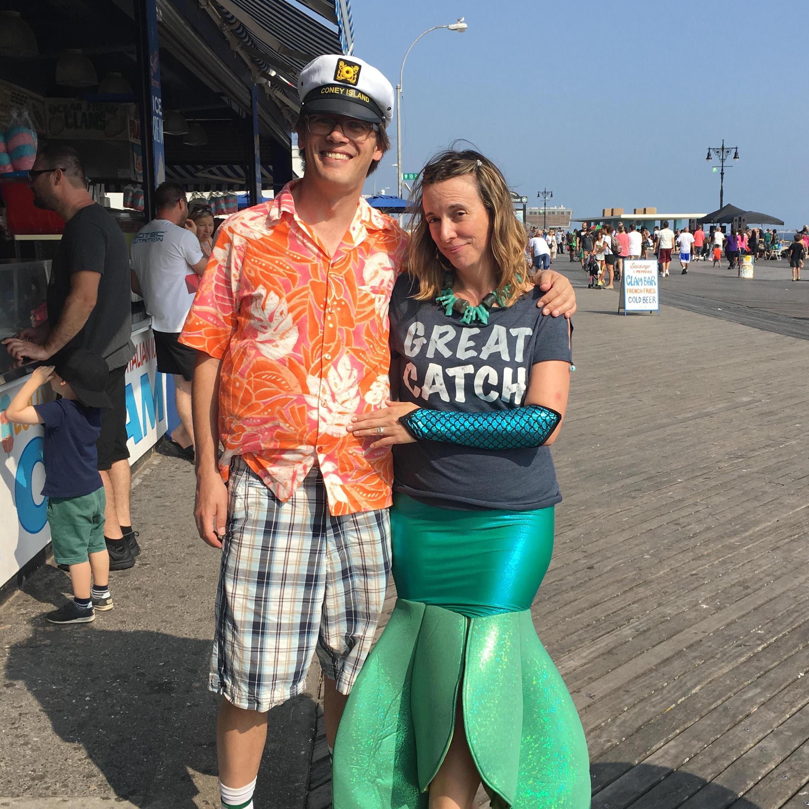Molly and Tom at their favorite place in Coney Island-Paul's Daughter.
