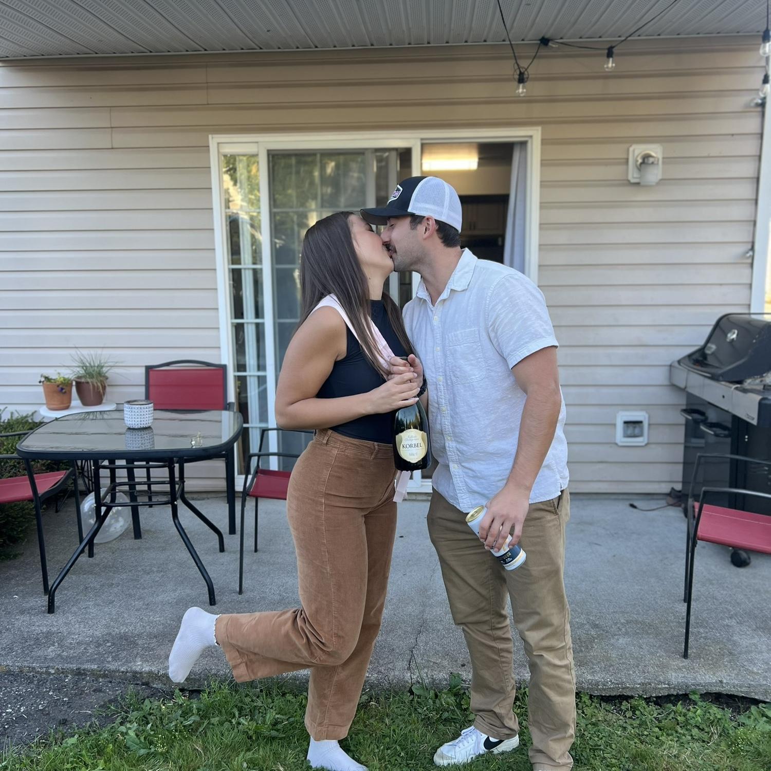 Celebrating on our engagement night