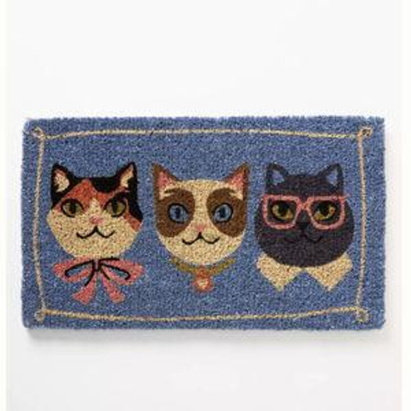 Stylish Cats Coir Printed Doormat