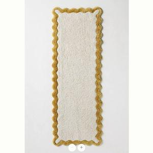 ANTHROPOLOGIE | Maeve Scalloped Cotton Bath Mat, Large (Ochre)