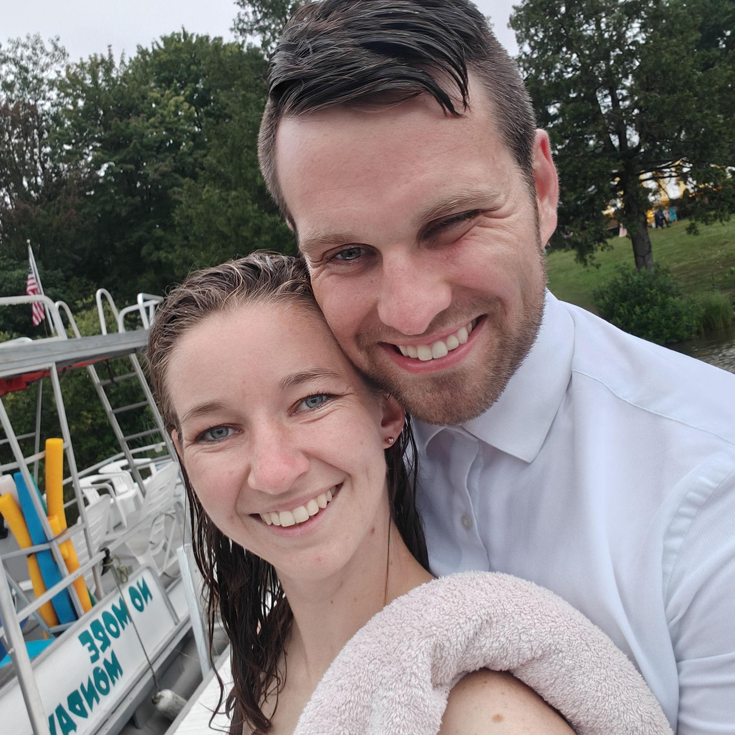being cute at Dean and Rosie's wedding!