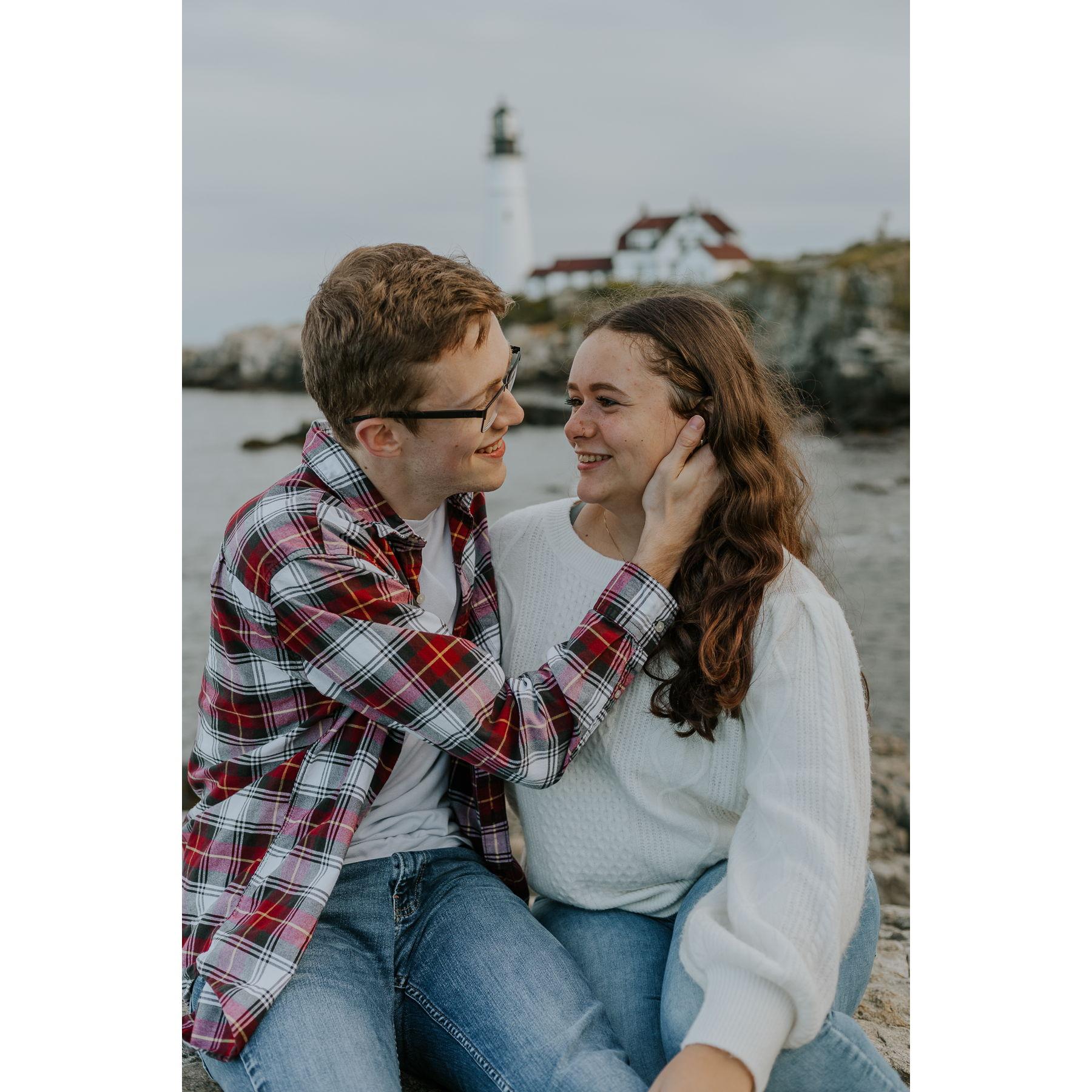 Cheesing at Portland Head Light.