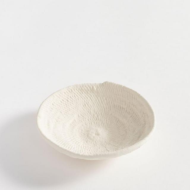 Frasier Handcrafted Etched Bowl, Small, White
