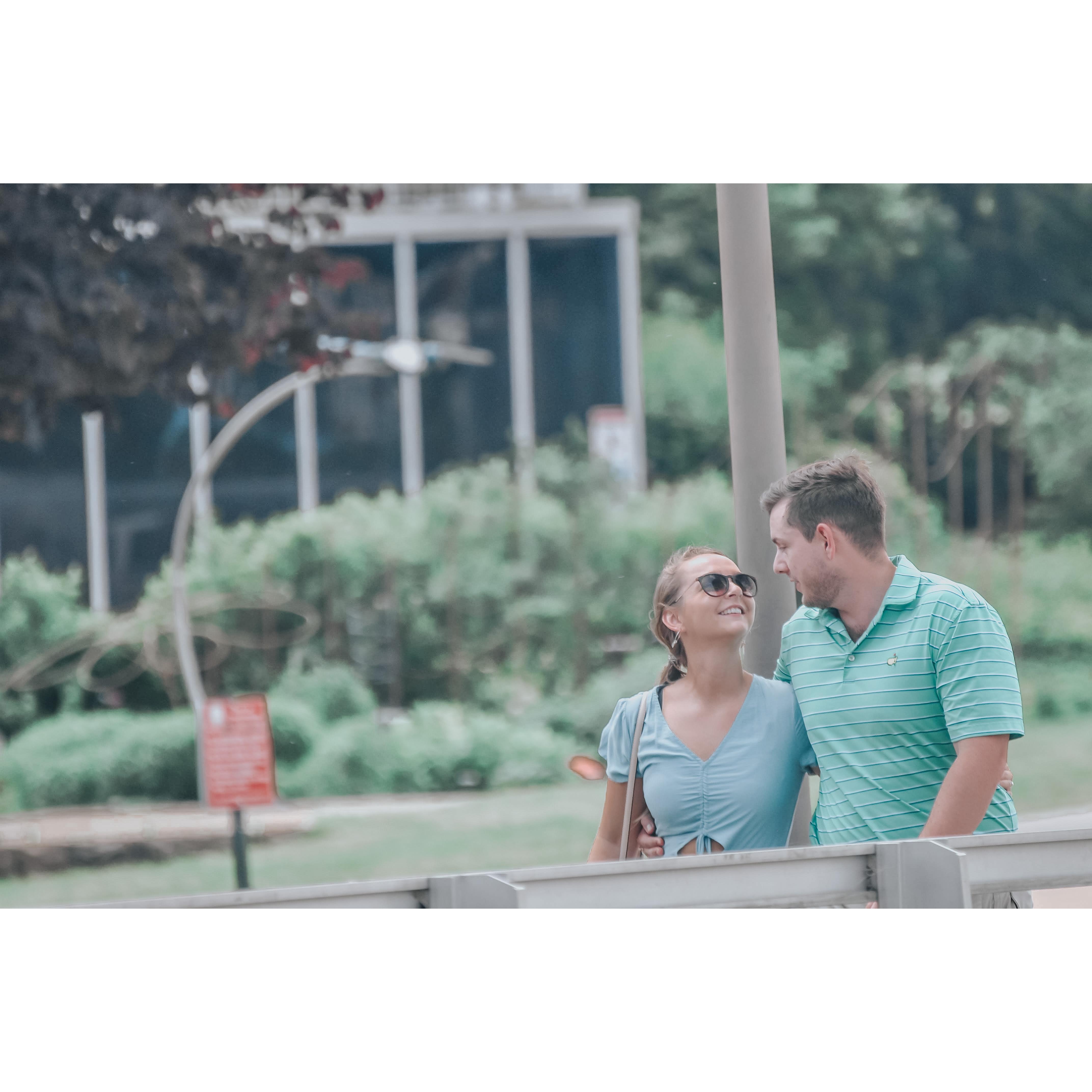 Right after Spencer proposed, with his mom and sister hiding getting all the pictures and videos.