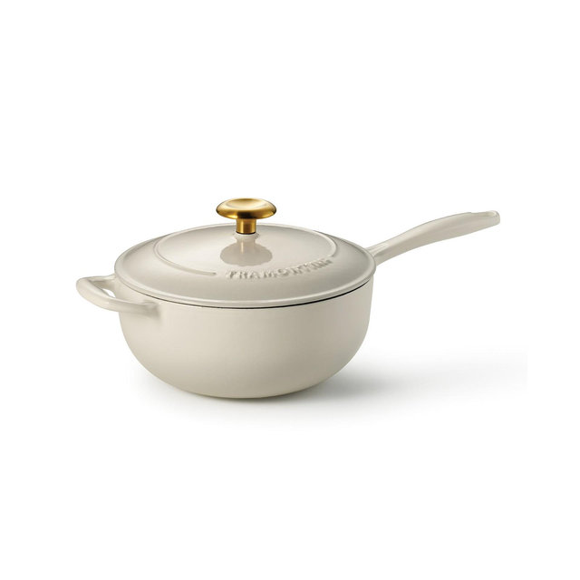 Tramontina Bestow Enameled Cast Iron 3-Quart Saucier Pan with Lid