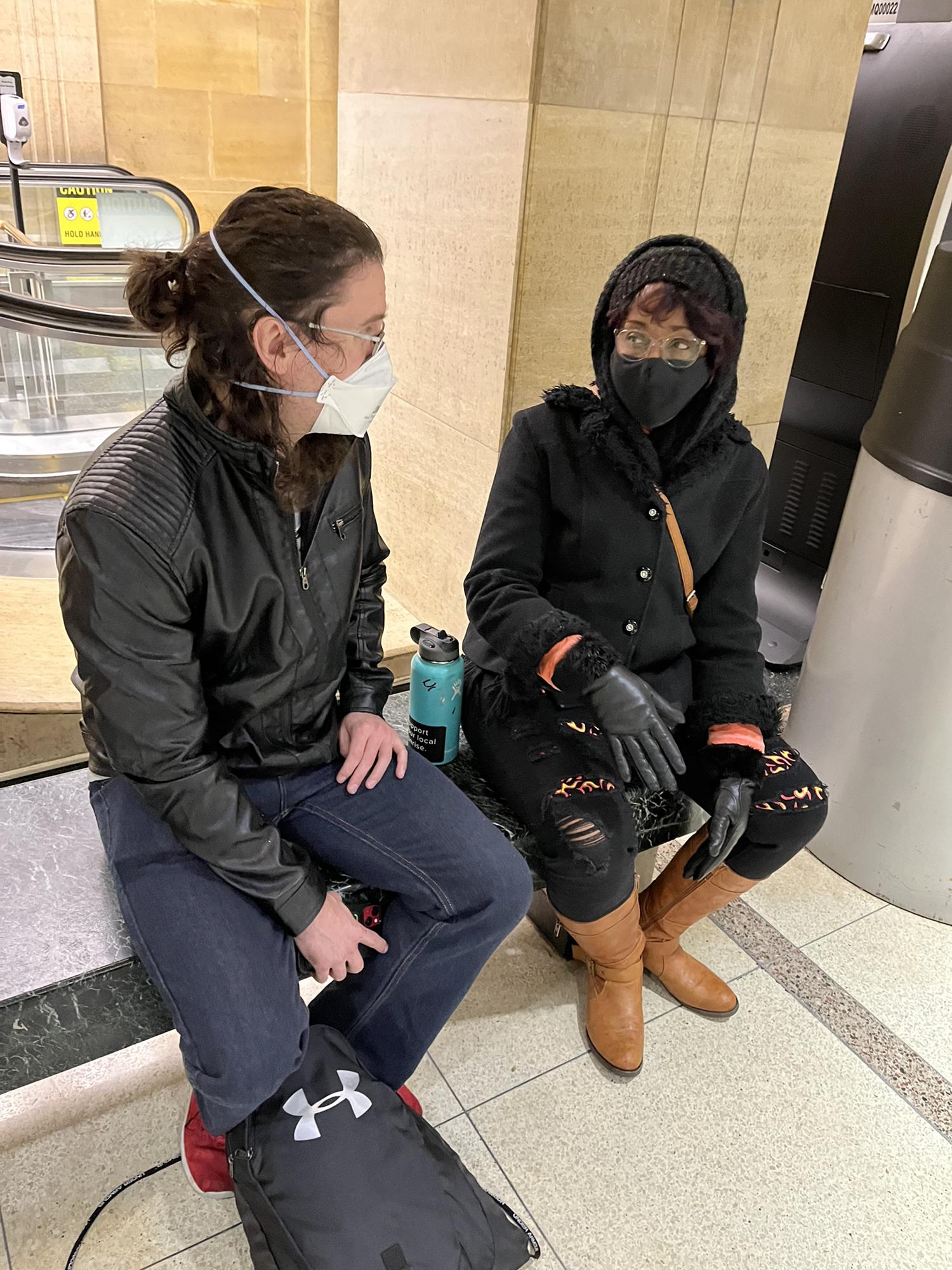 TJ & The Boss (my mom Dorothea) at Union Station, Chicago