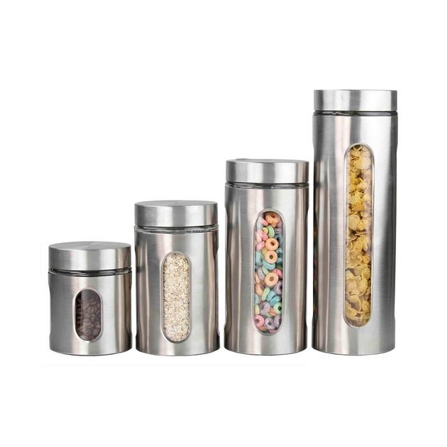 Home Basics Stainless Steel 4-Pc. Canister Set