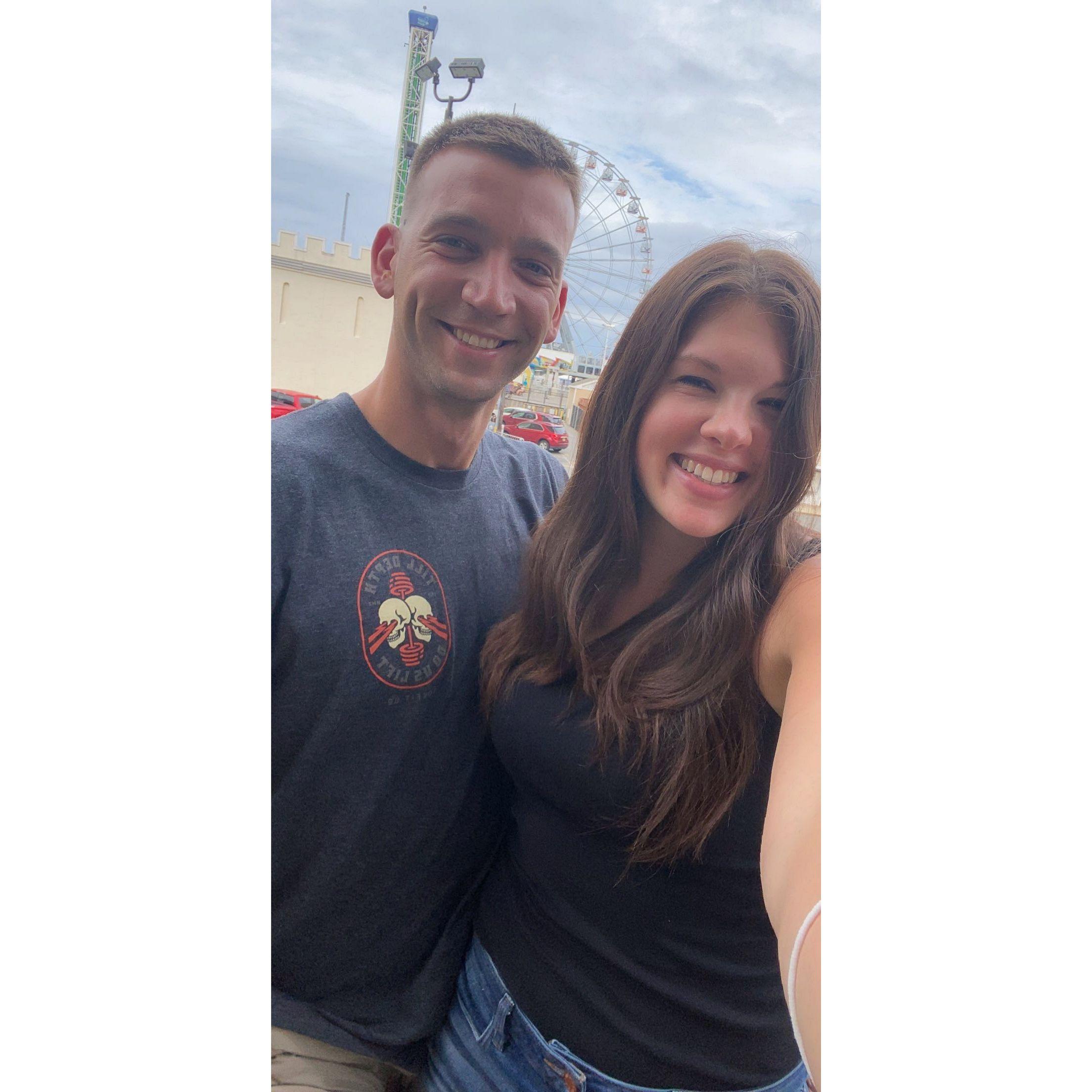 Right before Amanda beat Kyle in mini golf.