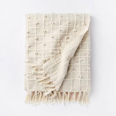 Woven Cotton Textured Loop Throw Blanket Cream - Threshold™ designed with Studio McGee