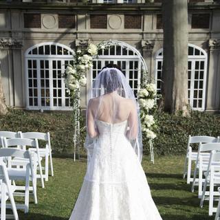 Curly Edge Double Layer Veil with Comb