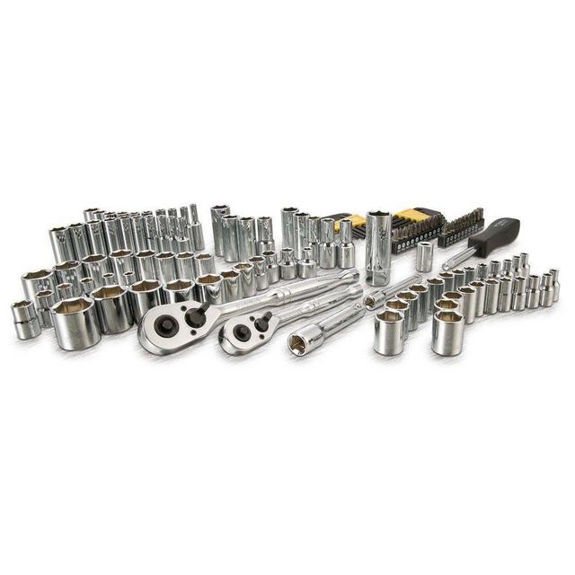 3/8 in. and 1/4 in. Drive Socket Set with Ratchets (123-Piece)