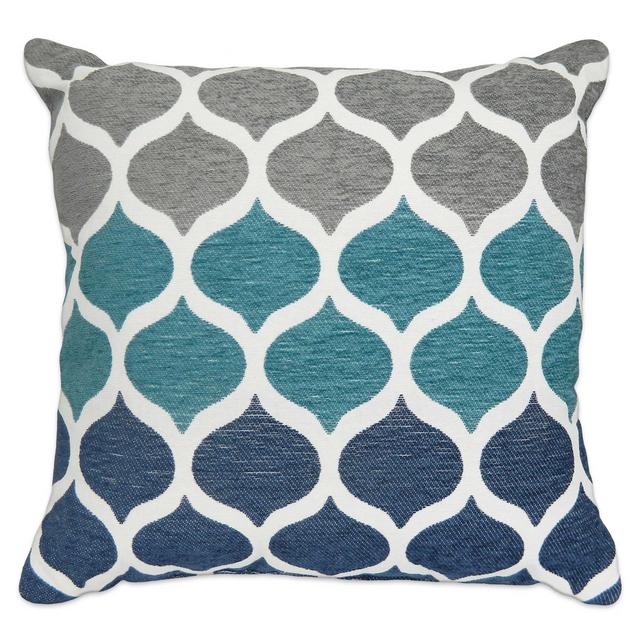 Aura Hollis Chenille Square Throw Pillow in Aqua