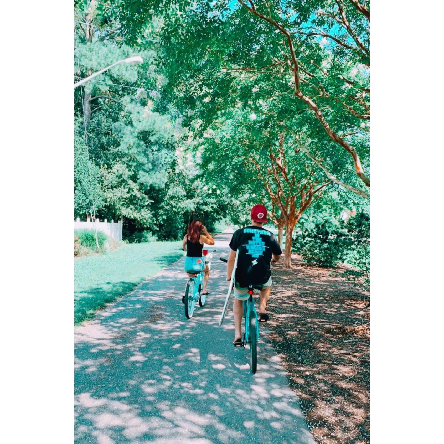 Daily bike rides to the beach will never get old for us.