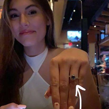 The night of our engagement, at Lazy Dog Restaurant