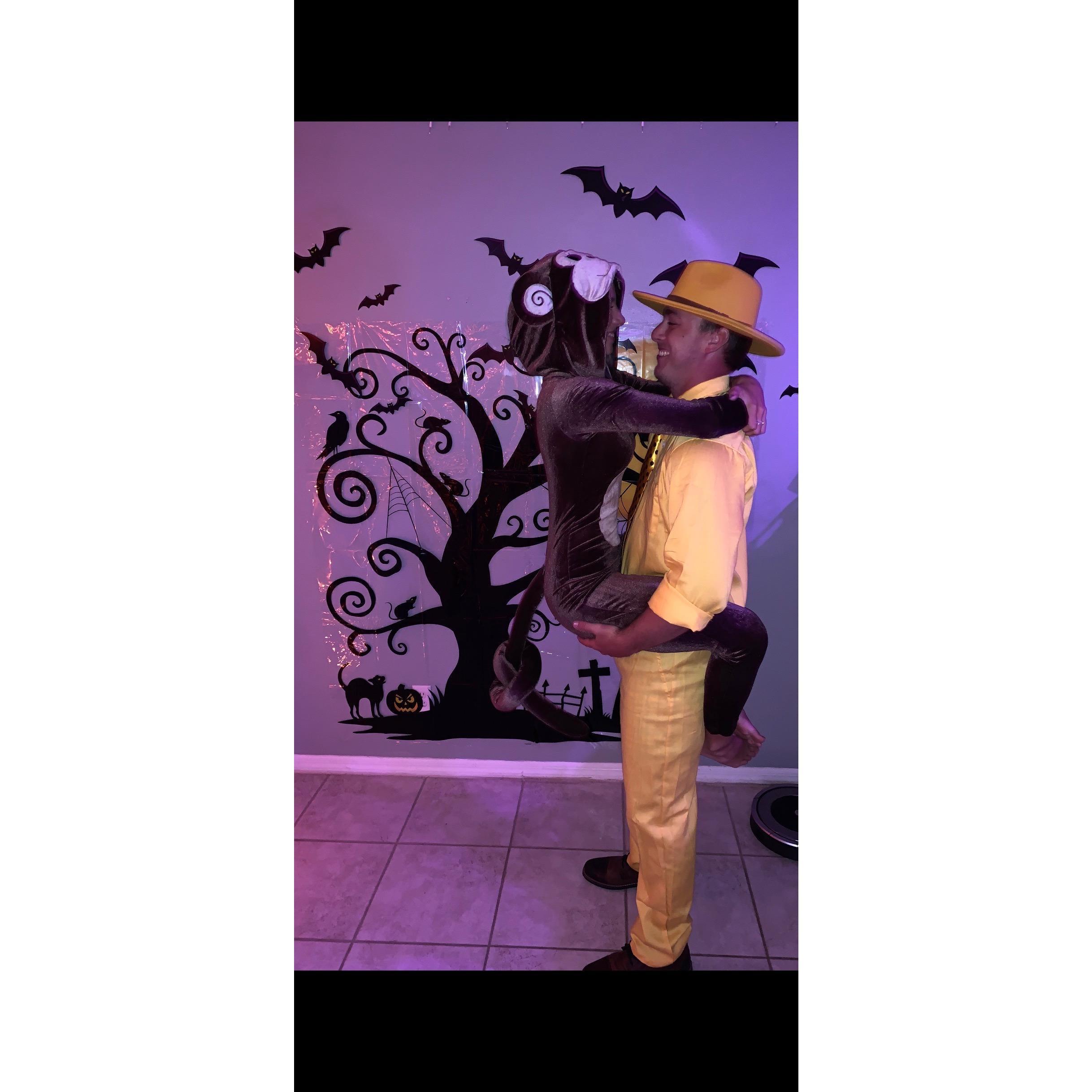 I made him do it..I thought it was cute lol Happy Halloween!