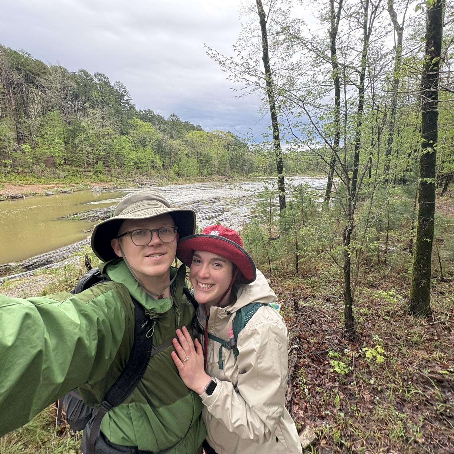 Hiking during stormy weather in Beavers Bend State Park, 2025