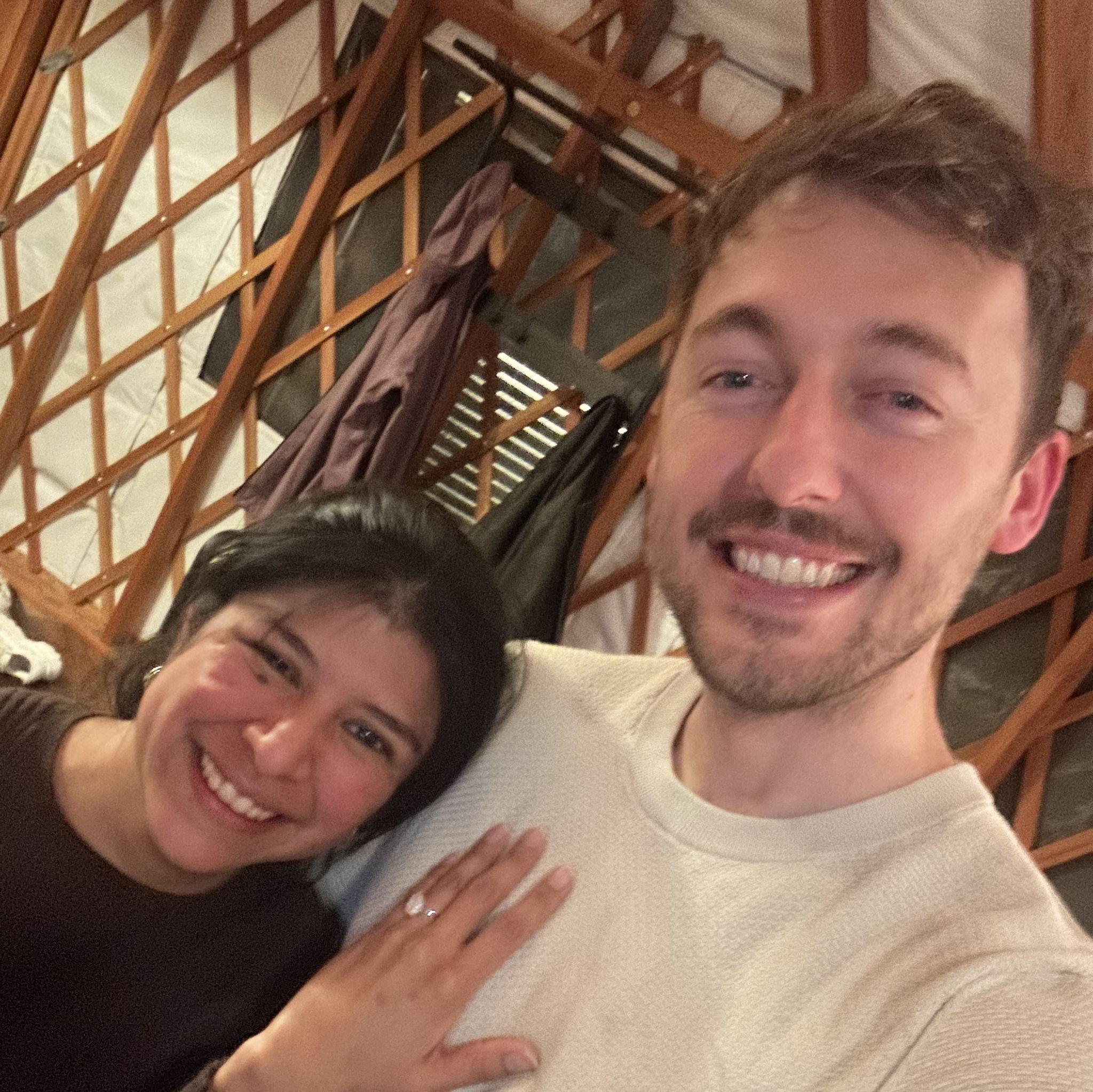 Post happy tears and saying "yes!"