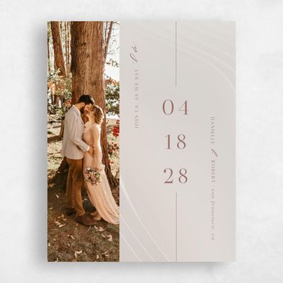 Beige Typography Wedding Save the Date - Asher Photo