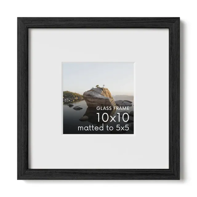 Haus and Hues Oak Picture Frame with Glass, Black, 10x10