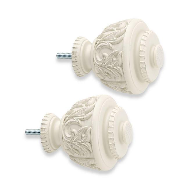 Cambria® Premier Curvy Leaf Finials in Satin White (Set of 2)