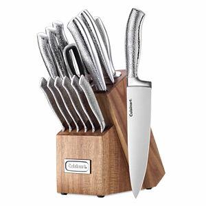 15-Piece Stainless Steel Cutlery Block Set in Stainless Steel