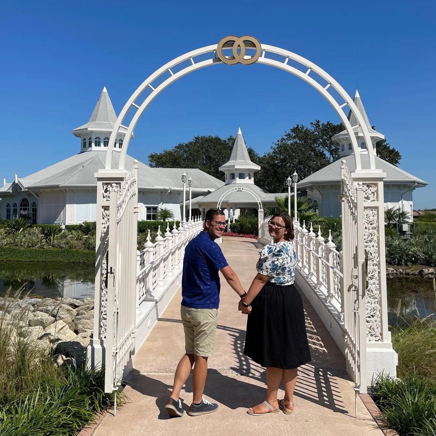 At the Disney Fairy Tale Weddings Pavilion in Orlando, FL