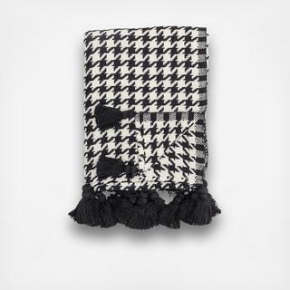 Houndstooth Cotton Woven Throw with Tassels