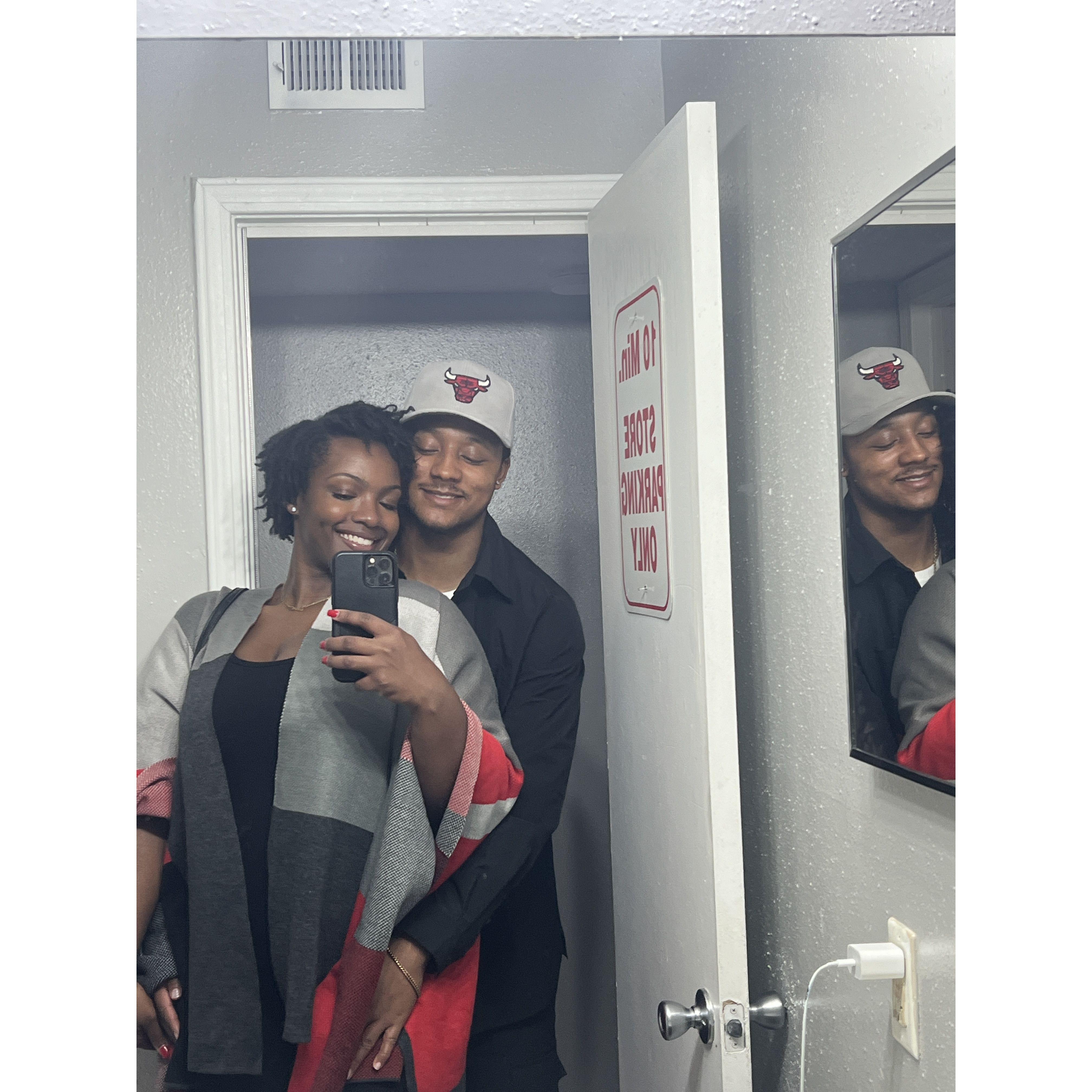 Quick picture before spending our first Valentines Day together