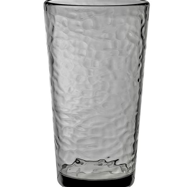 KLIFA- NICE series, Acrylic Highball Drinking Glasses Cups, Set of 6, BPA-Free, Stackable Drinkware, Dishwasher Safe, 20 oz, Gray