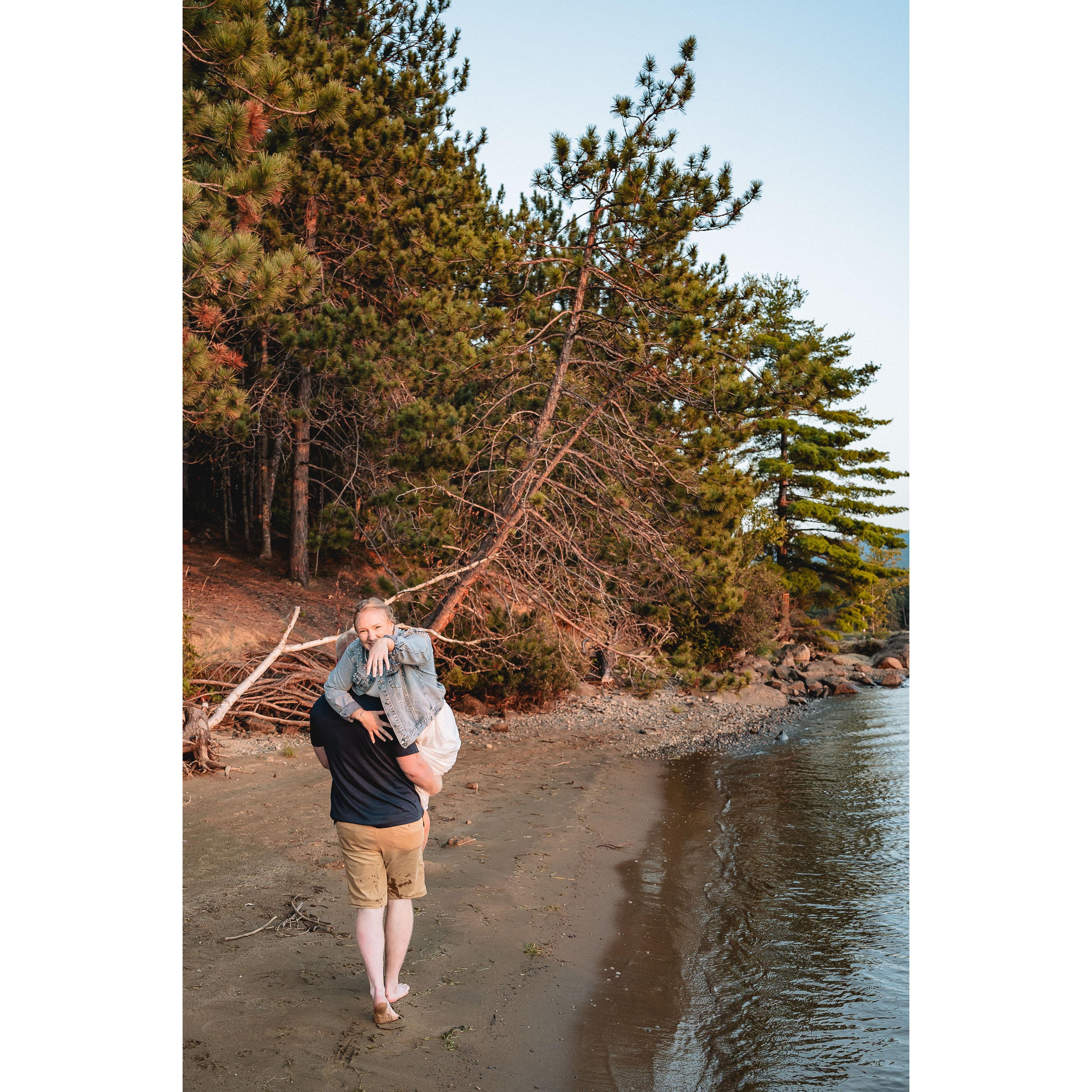 Get you a man that carries you off the boat so your feet and dress don't get sandy