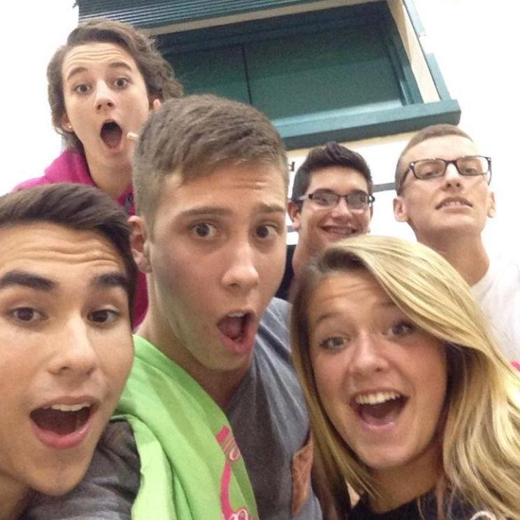 Our first picture "together" along with some of our closest friends